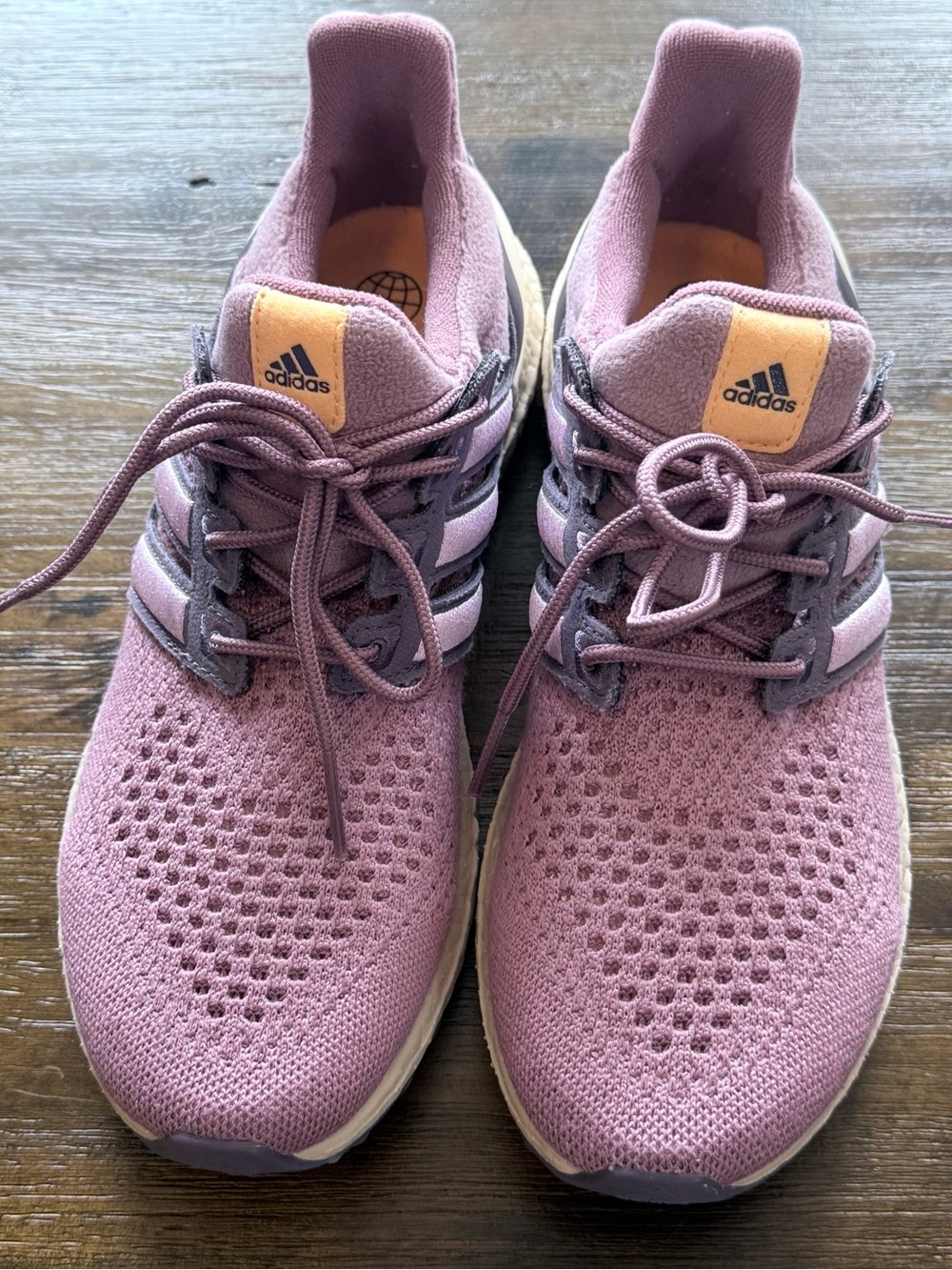 adidas ultra boost Women's Dusty Rose Knit Running Shoes with Pale Peach Accents